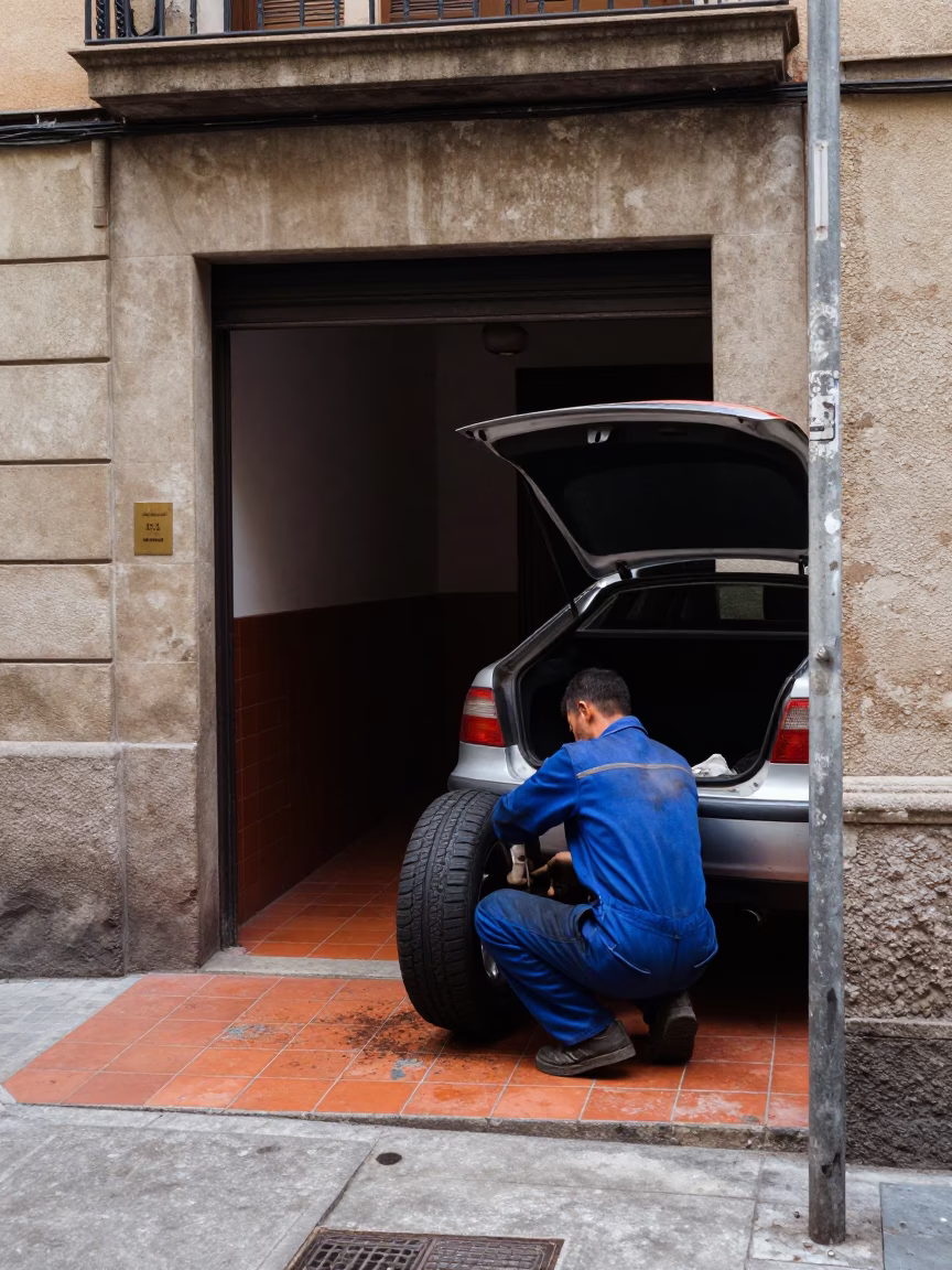 Car Tire in Barcelona in in Barcelona, Spain