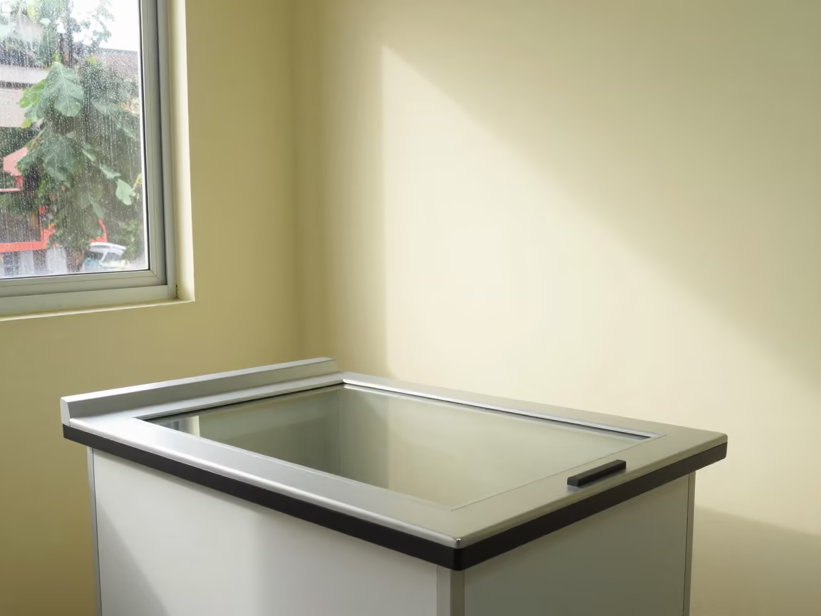 Caracas Clinic Translation Tablet Dock in Bright Light in inside an imaging suite in Caracas