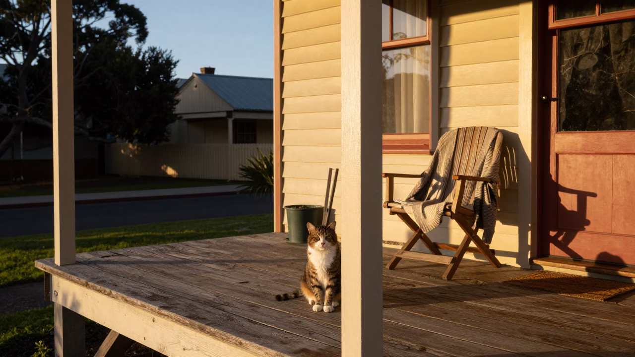 Cardigan at Late Afternoon Light in in Hobart, Tasmania, Australia