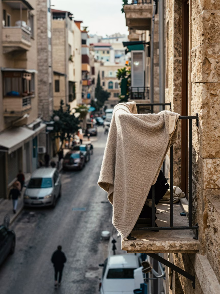 Cardigan Draped in Beirut in in Beirut, Lebanon
