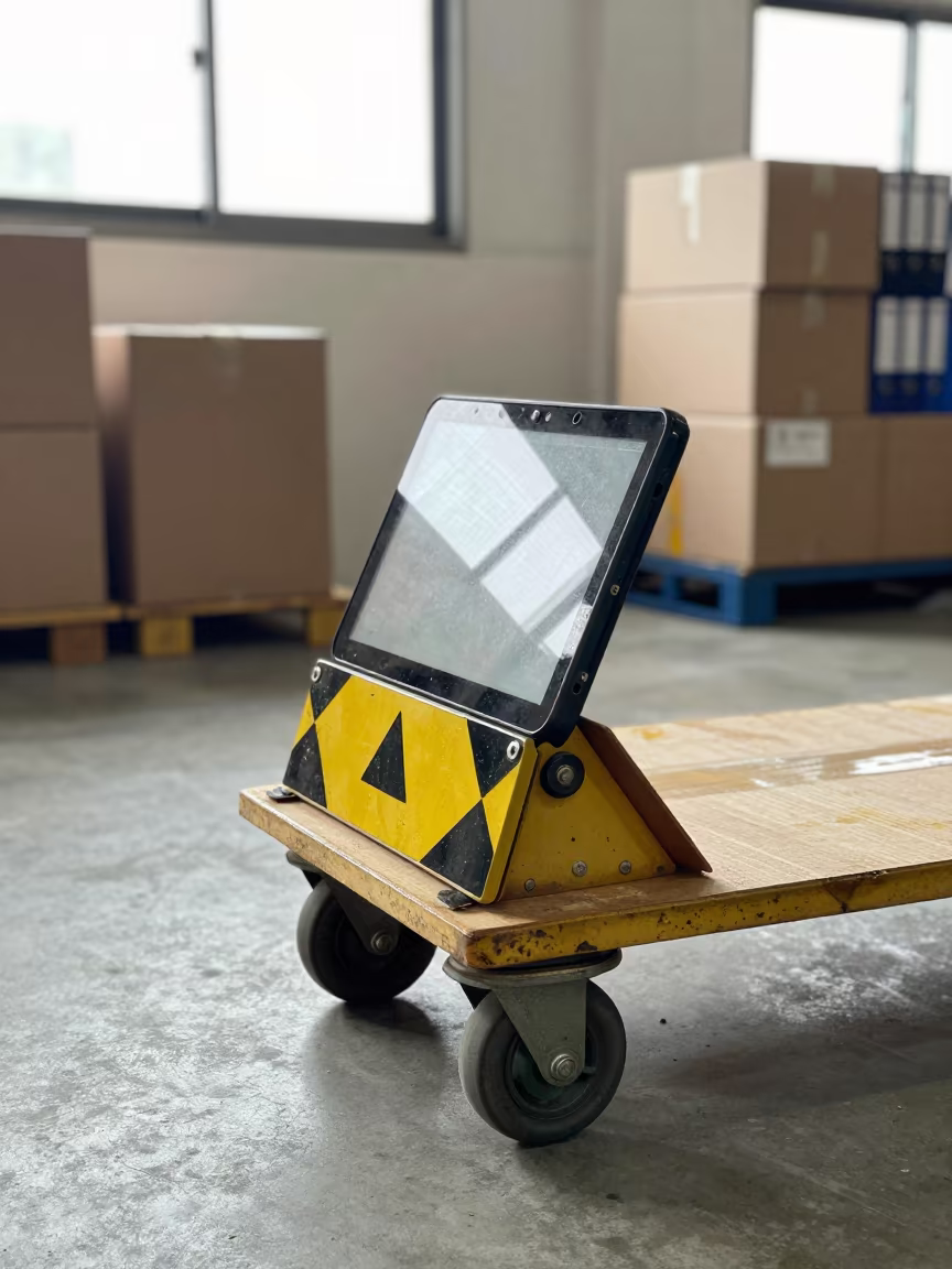 Cargo Dolly Brake Pin Cup Busan Sorting in at a parcel sorting belt in Busan