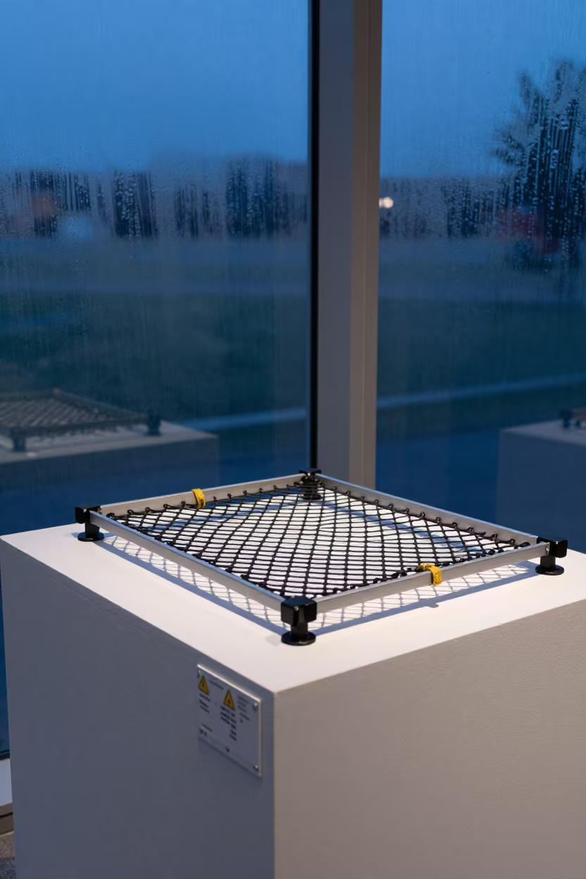 Cargo Net Clip Tray on Museum Plinth in on a museum plinth near Worcester