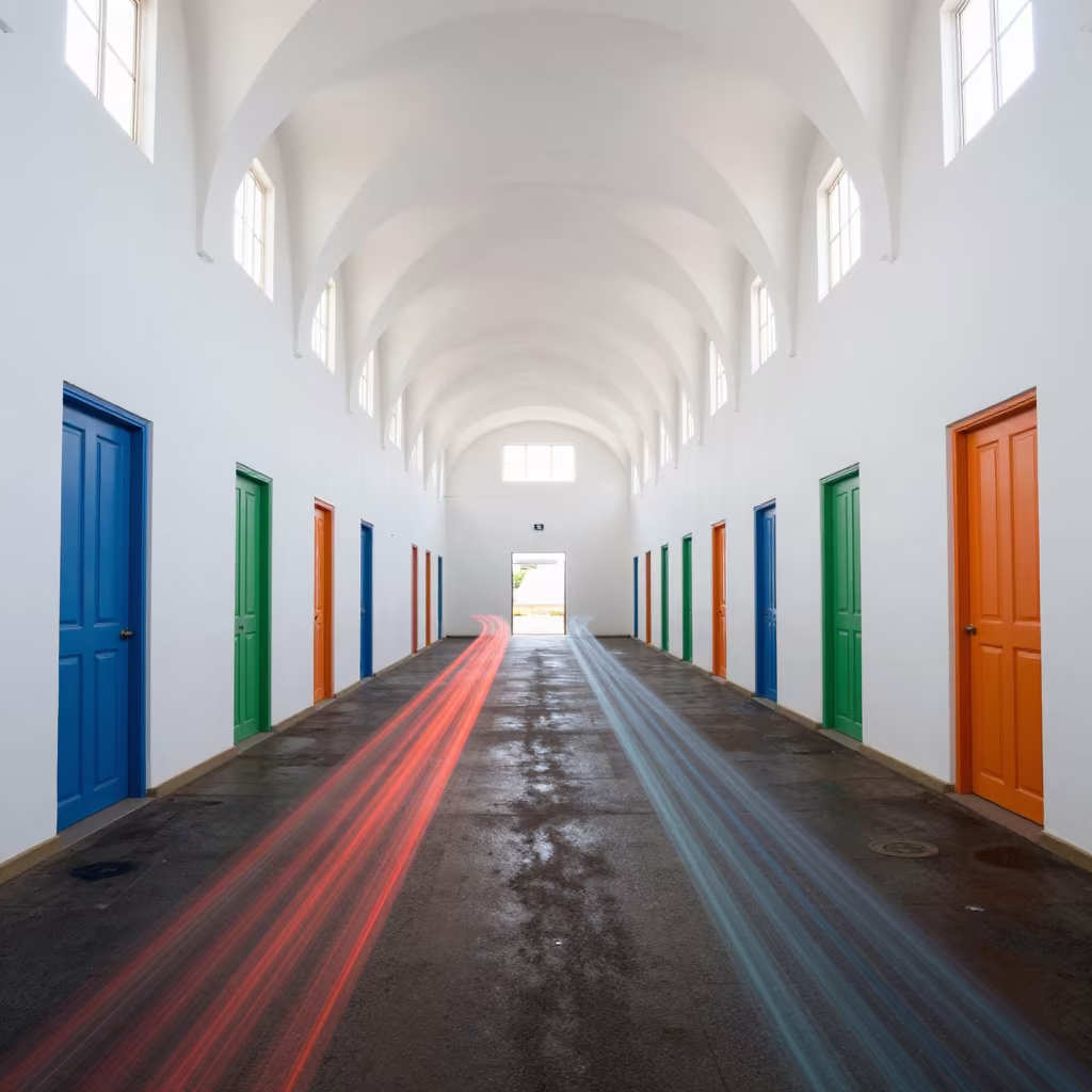 Carnival Light Trails in Salvador Vaulted Atrium in inside a vaulted atrium in Salvador