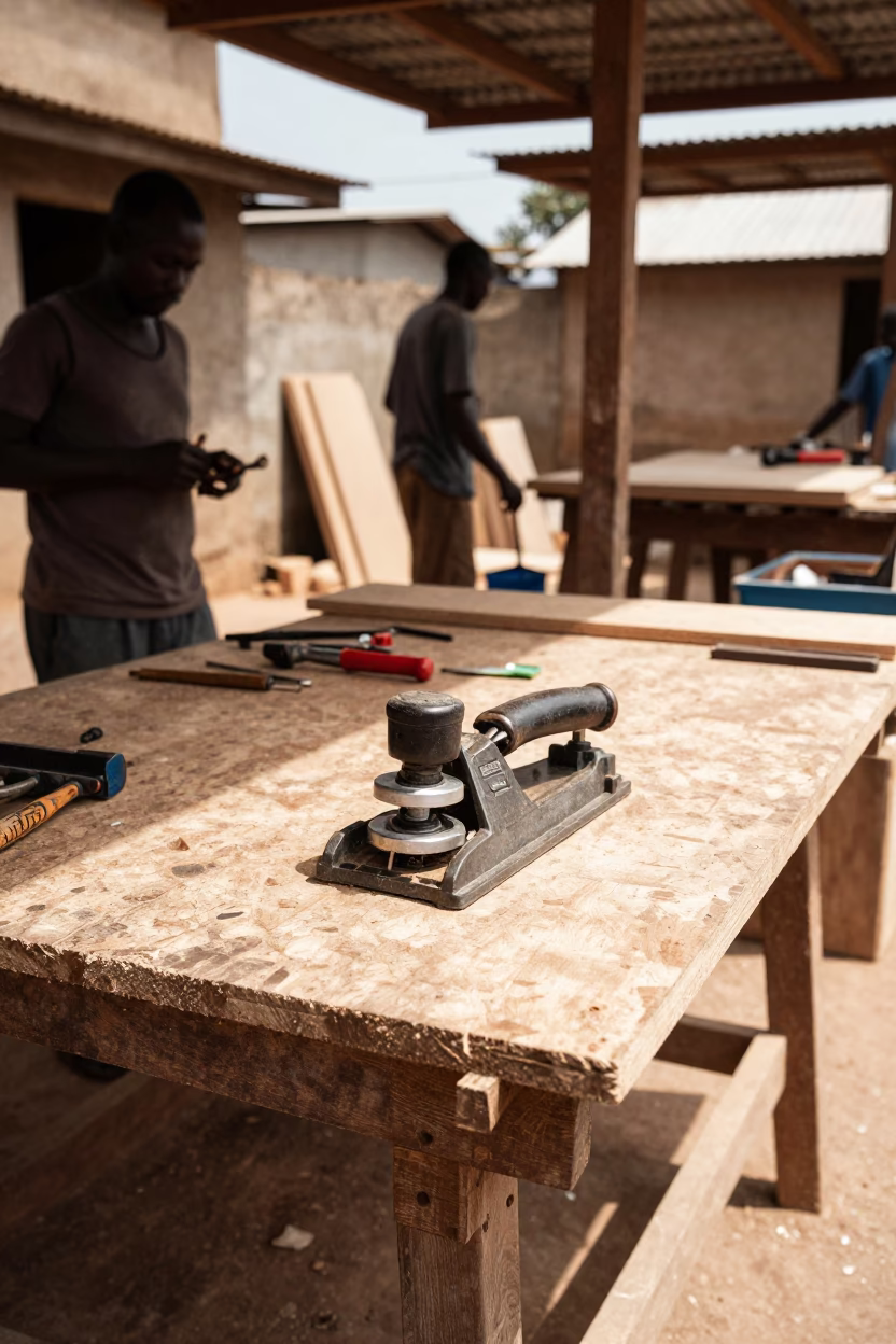 Carpenter's Workbench in Accra in in Accra, Ghana