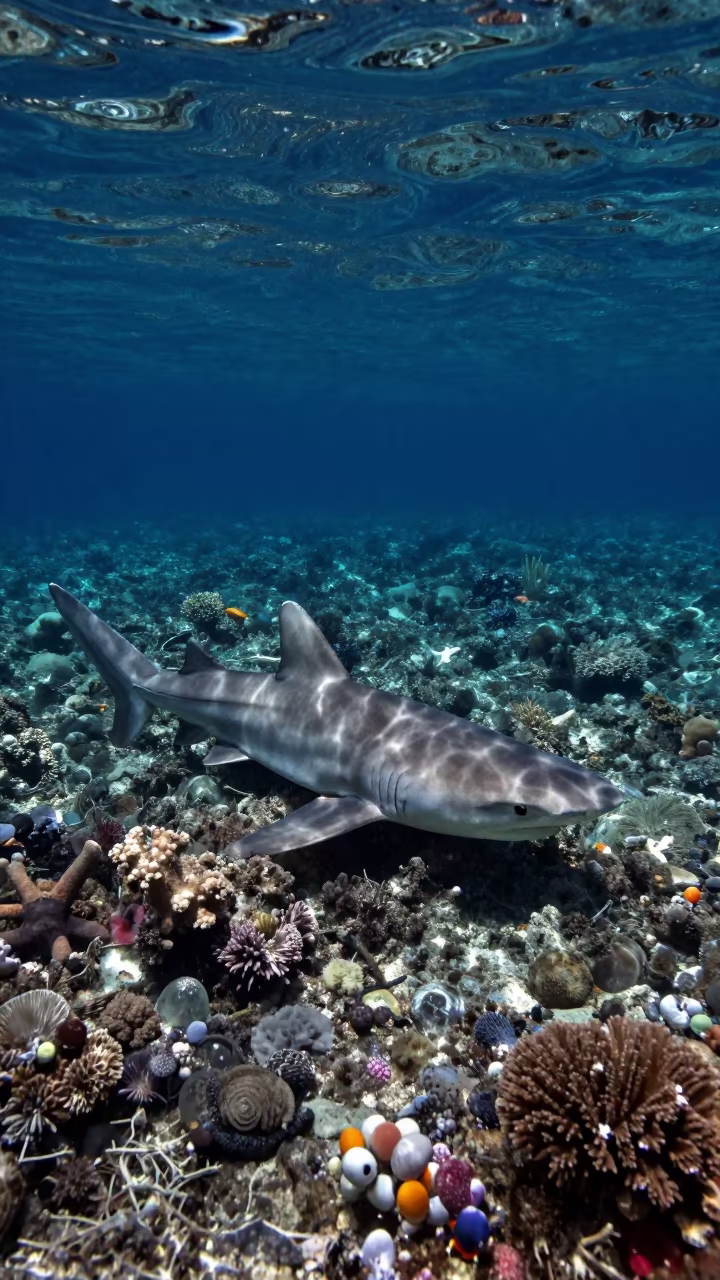 Carpet Shark Resting on Coral Rubble Night in beside a volcanic reef overhang near Denpasar