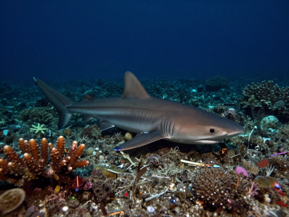 Carpet Shark Resting on Coral Rubble Night in beneath a reef ledge in tropical shallows near Zanzibar
