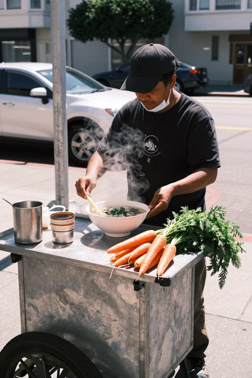 Carrots in San Francisco at Midday Light in in San Francisco, California, United States