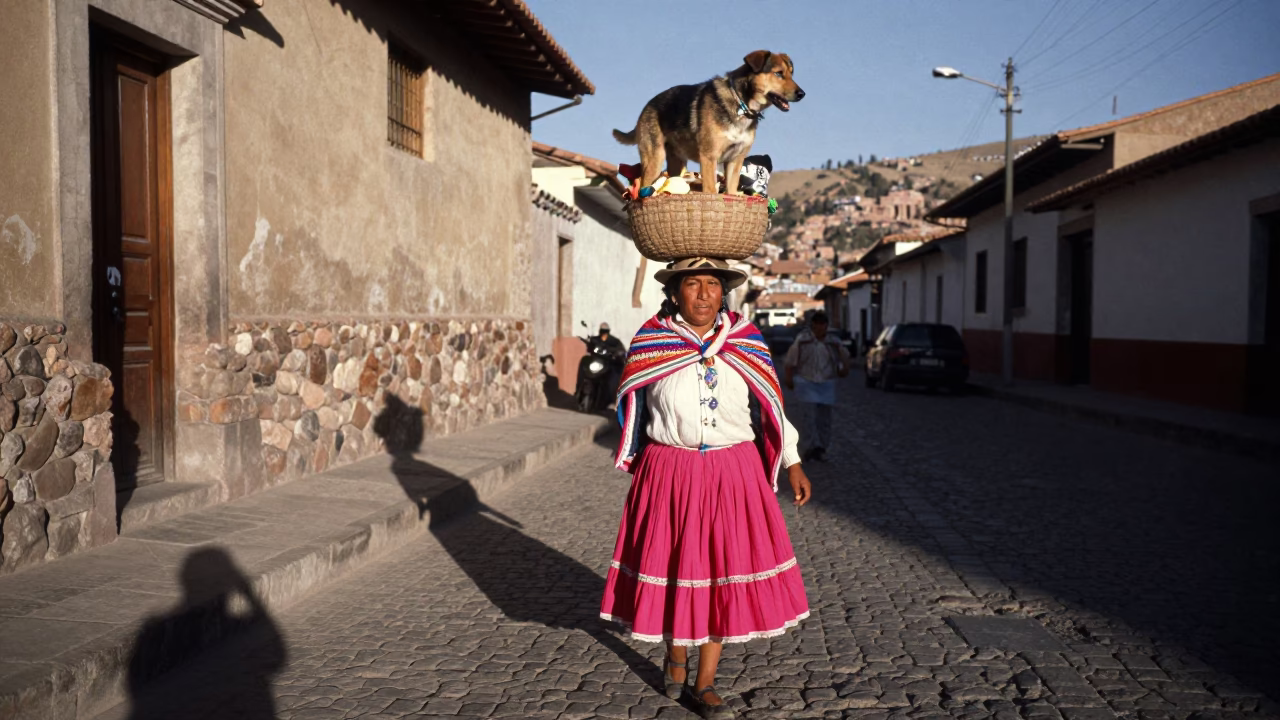 Carrying Chicha in La Paz in in La Paz, Bolivia