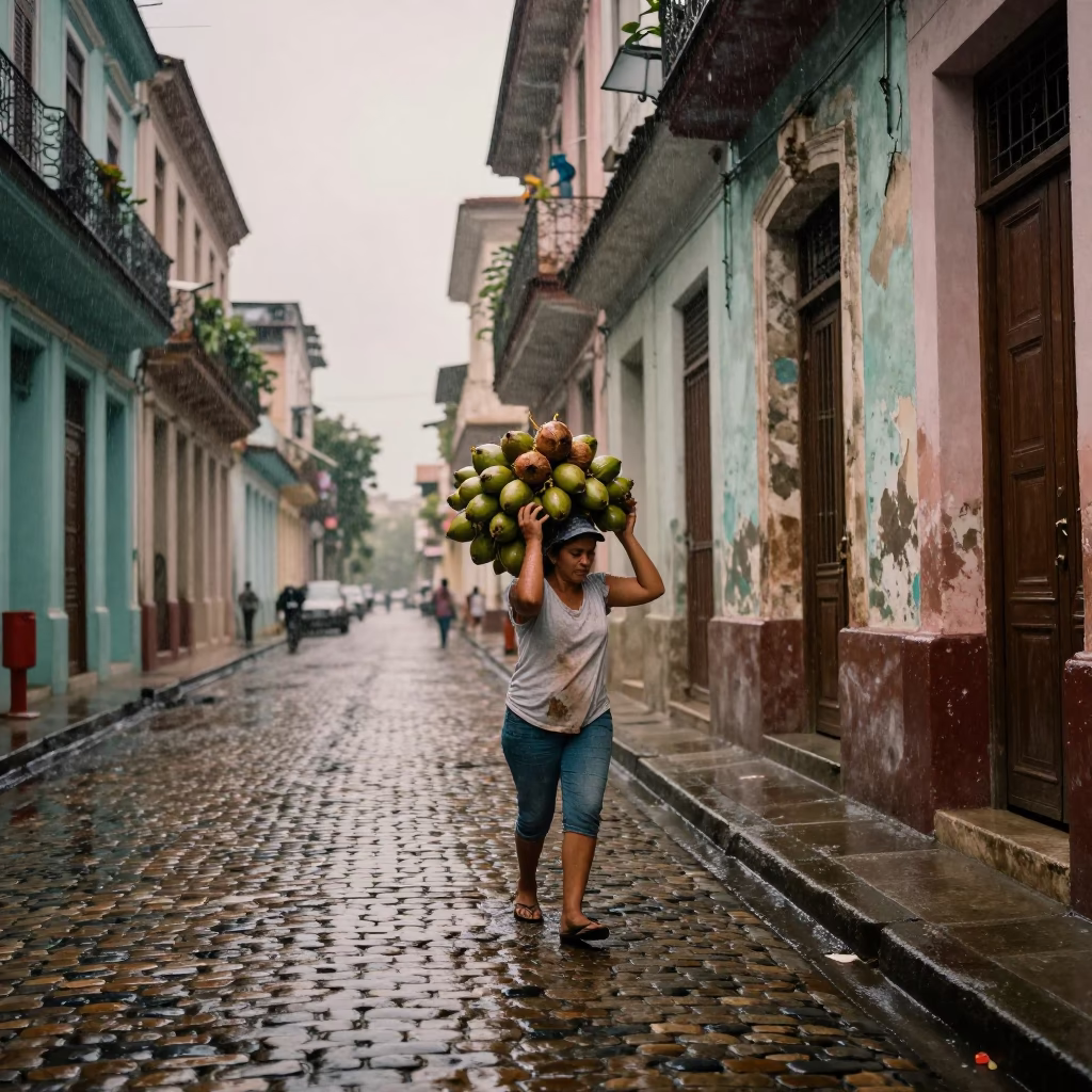 Carrying Coconuts in Havana in in Havana, Cuba