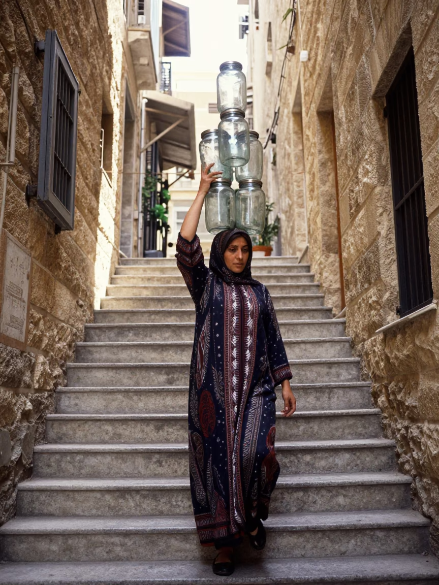 Carrying Jars in Beirut in in Beirut, Lebanon