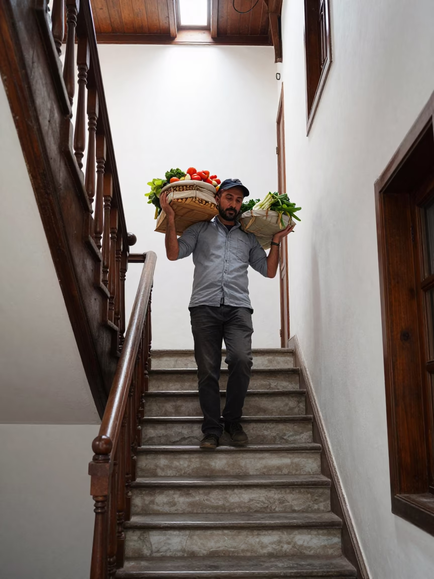 Carrying Produce in Izmir in in Izmir, Turkey