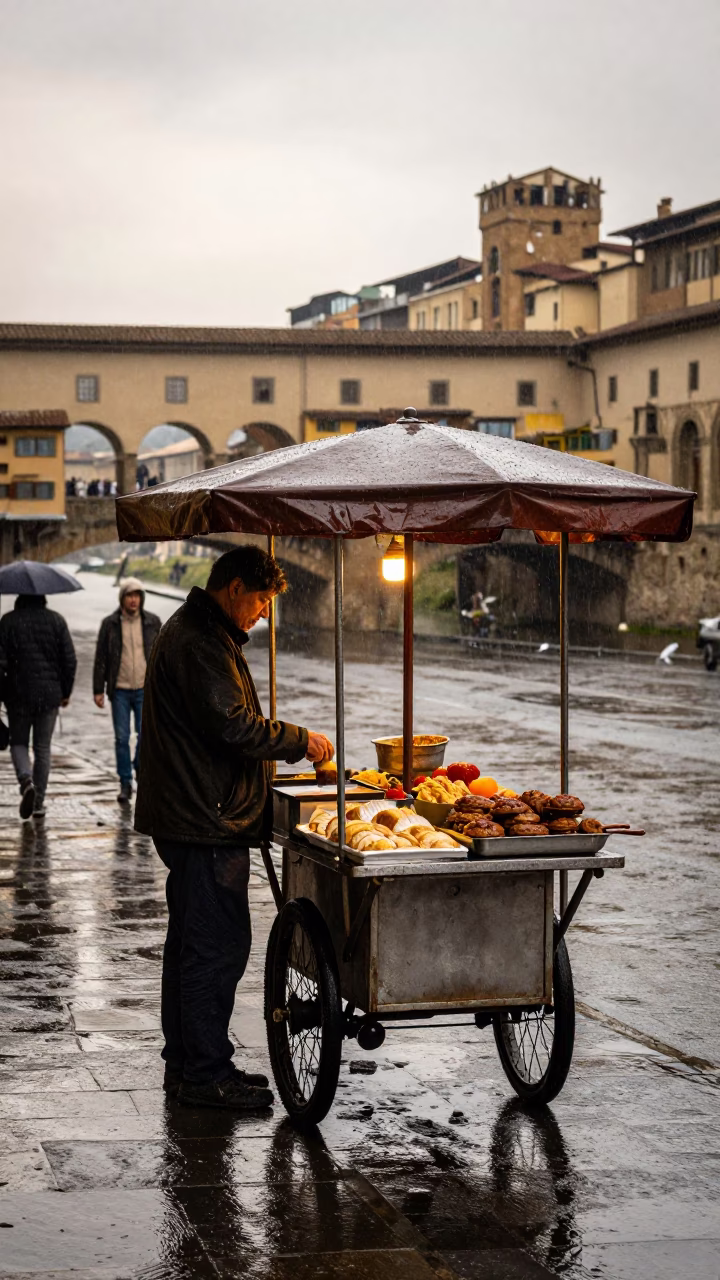 Cart Display in Florence in in Florence, Italy
