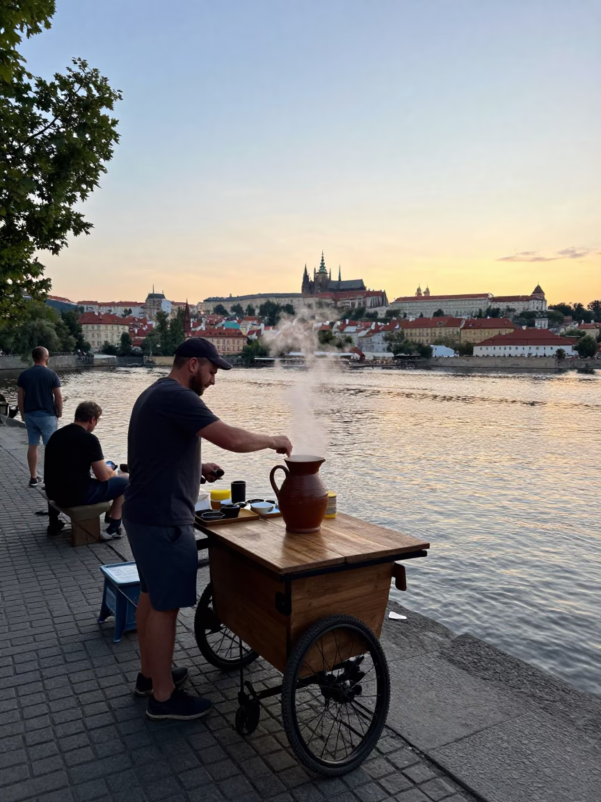 Cart Scene in Prague in in Prague, Czech Republic