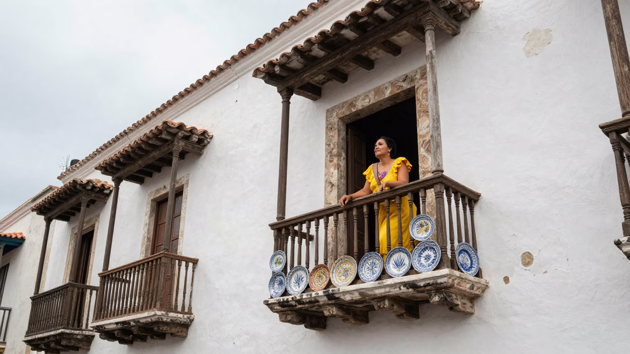 Cartagena Woman at Midday Light in in Cartagena, Colombia