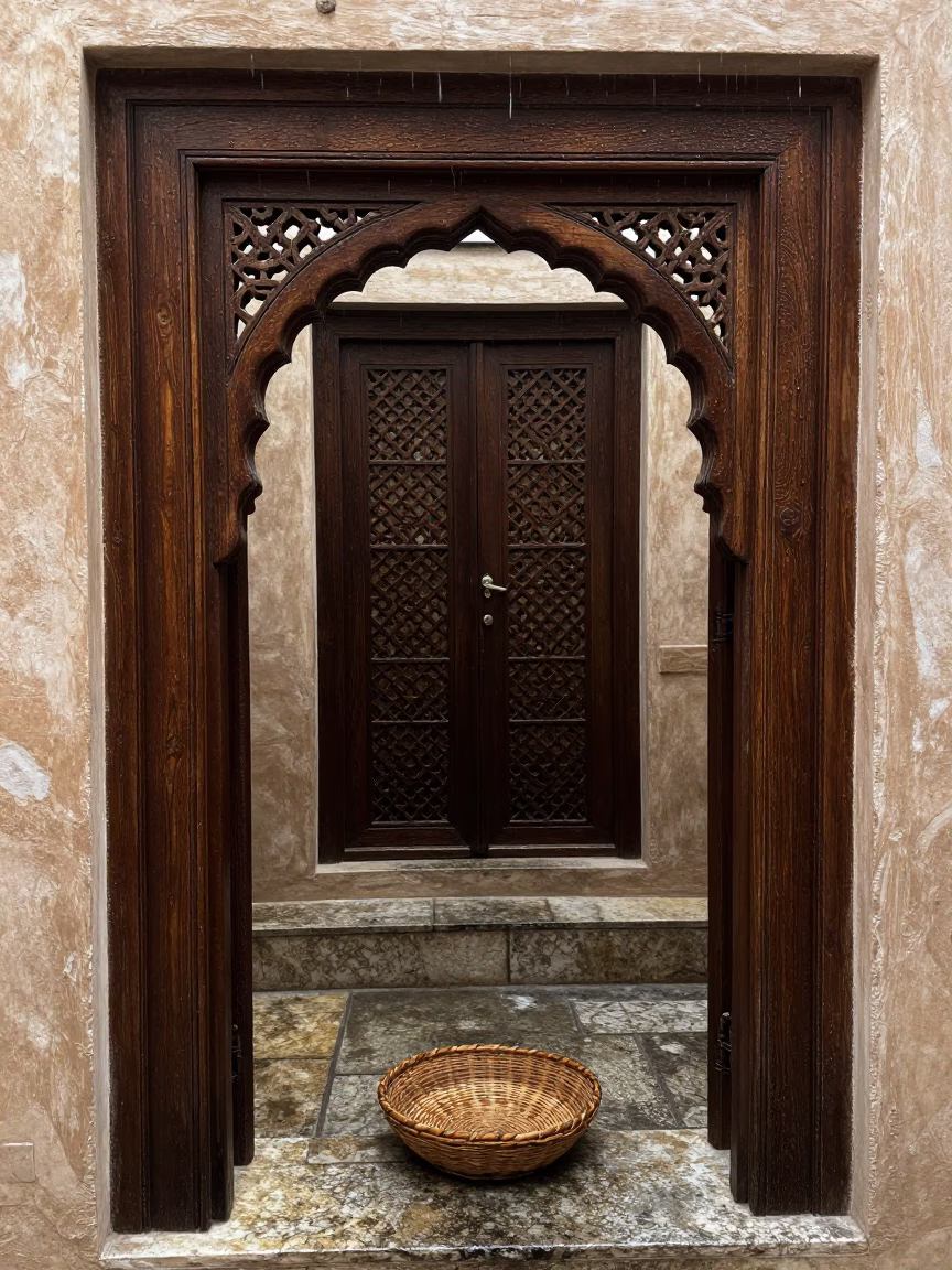 Carved Wooden Door Frame in Muscat in in Muscat, Oman