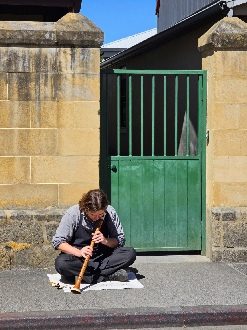 Carving Flute in Hobart in in Hobart, Tasmania, Australia