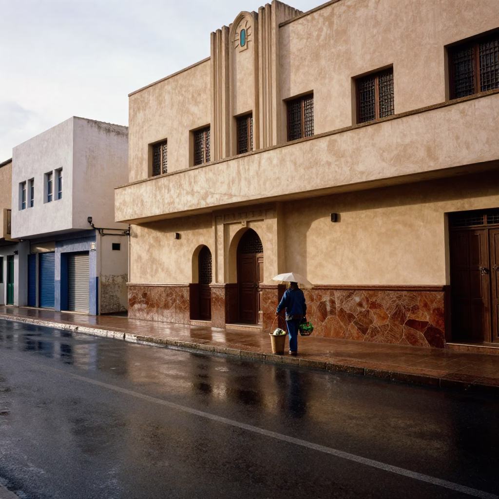 Casablanca Gardener at First Light in in Casablanca, Morocco