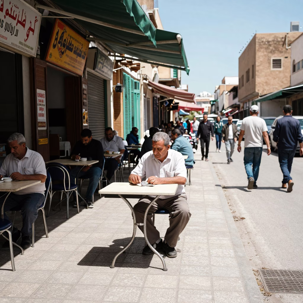 Casablanca Morocco Midday Street Scene with Diamond Ring and Trowel in in Casablanca, Morocco