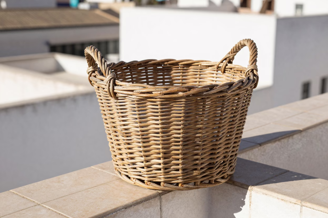 Casablanca Wicker Laundry Basket in in Casablanca, Morocco