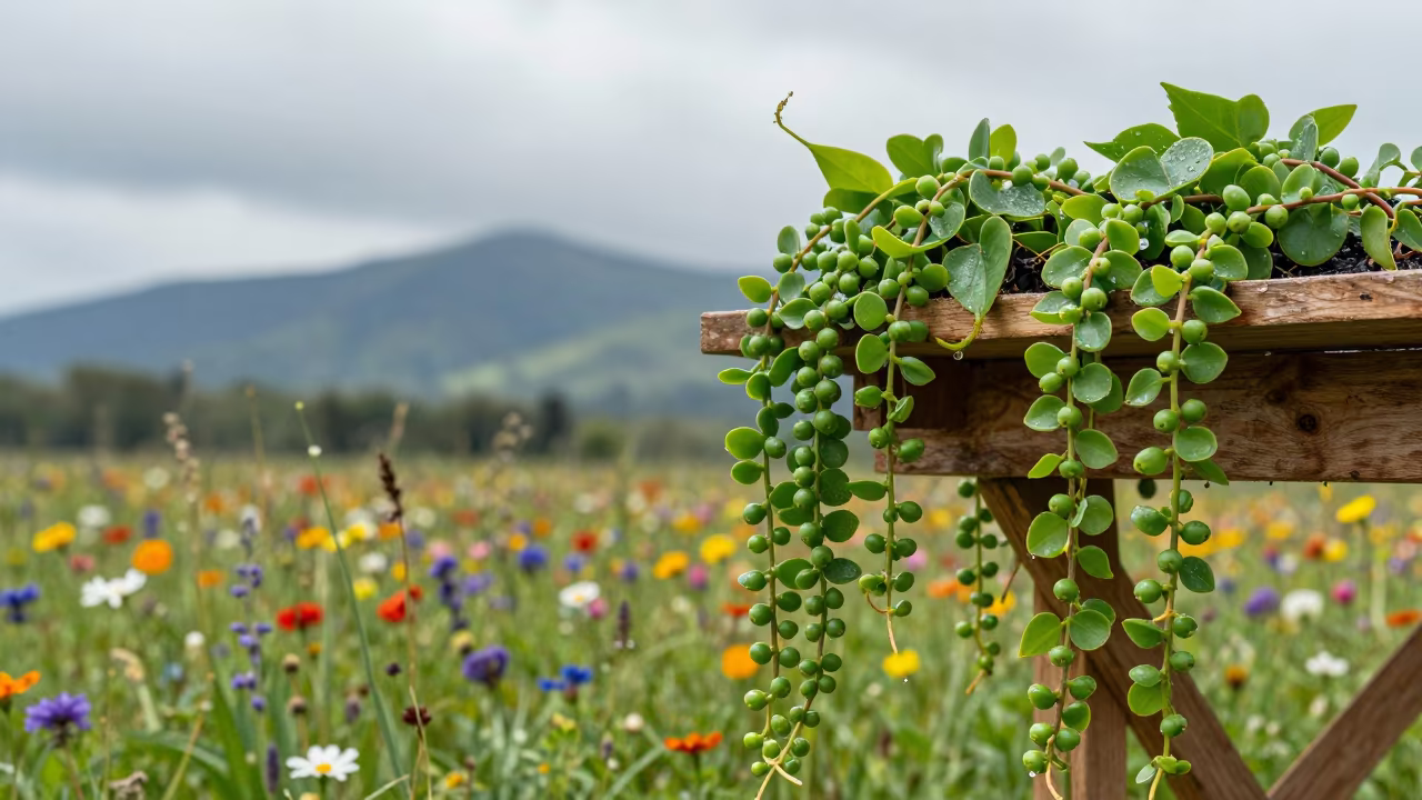 Cascading Pearls Plant in Osogbo Meadow in in a bloom-heavy meadow near Osogbo