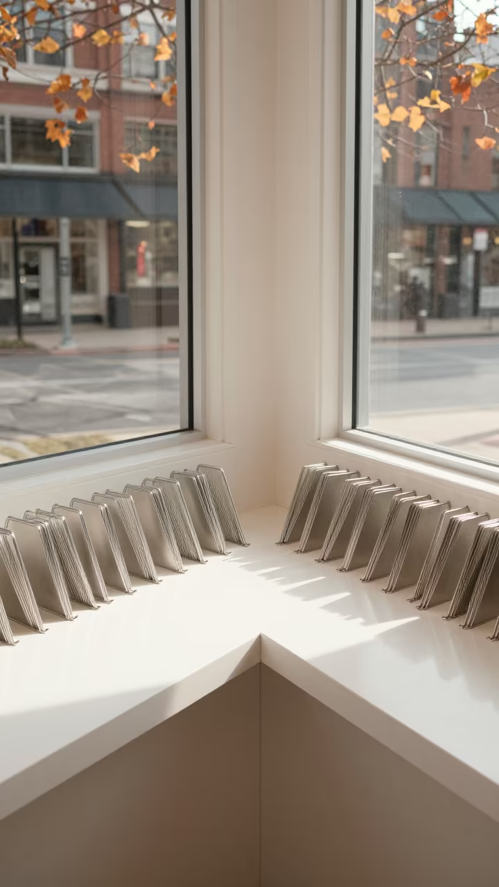 Cashwrap Tissue Rack in Autumn Storefront in inside a storefront display zone near Cincinnati