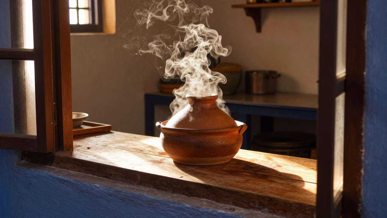 Cassoulet Bubbling in Essaouira at Clear Late-afternoon Light in in Essaouira, Morocco