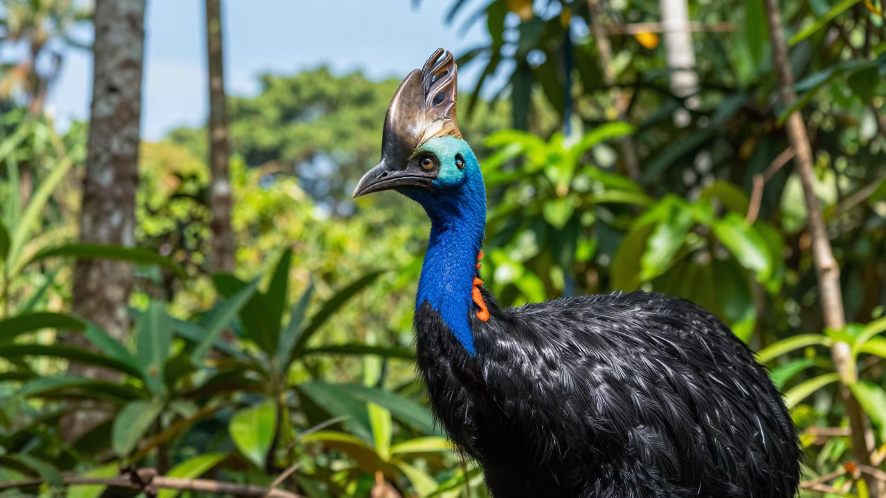 Cassowary Blue Neck Kerala Jungle Afternoon in in Kerala