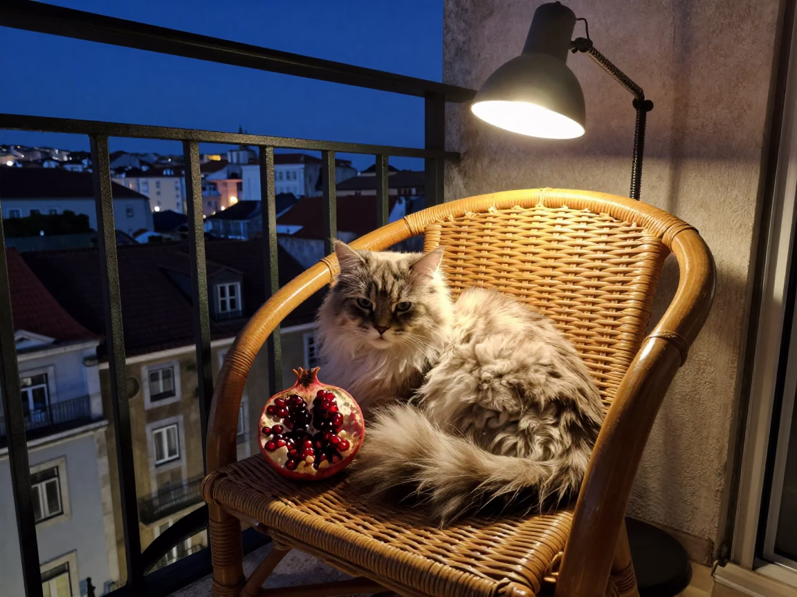 Cat after dark in Lisbon in in Lisbon, Portugal