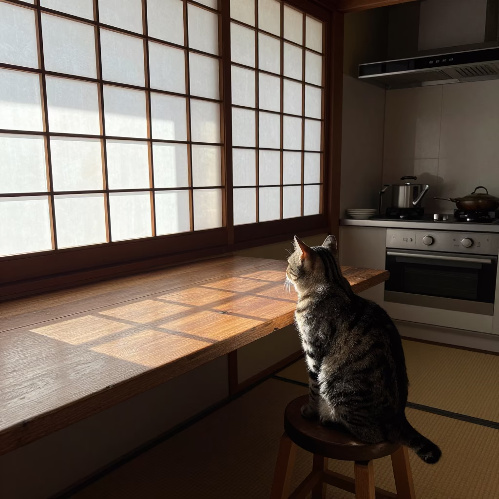 Cat at Afternoon Light in Tokyo in in Tokyo, Japan
