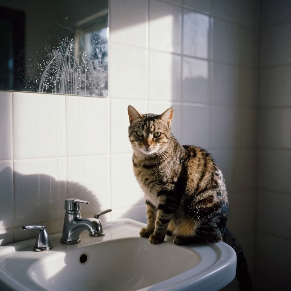 Cat at Afternoon Light in in Merida, Mexico