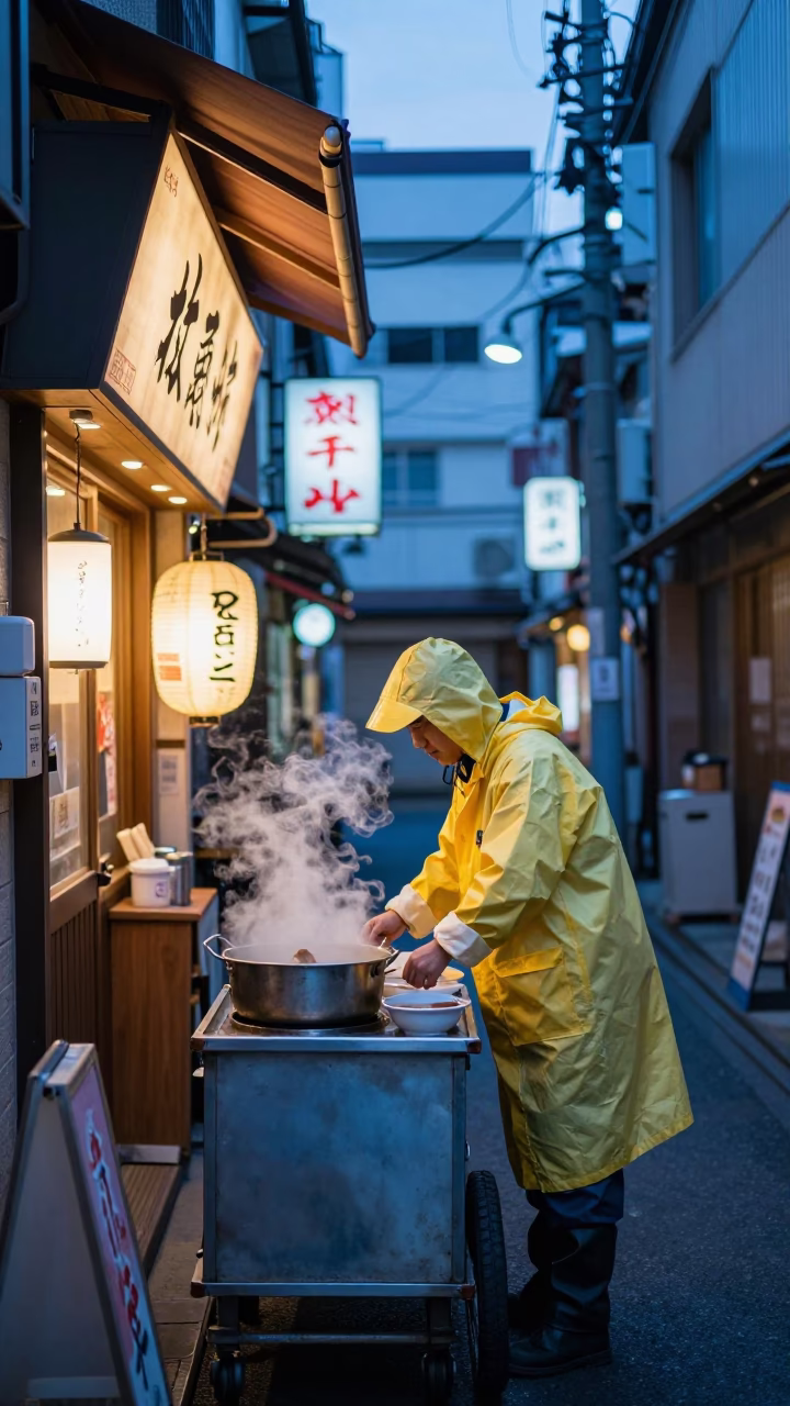 Cat at Blue Hour in Osaka in in Osaka, Japan
