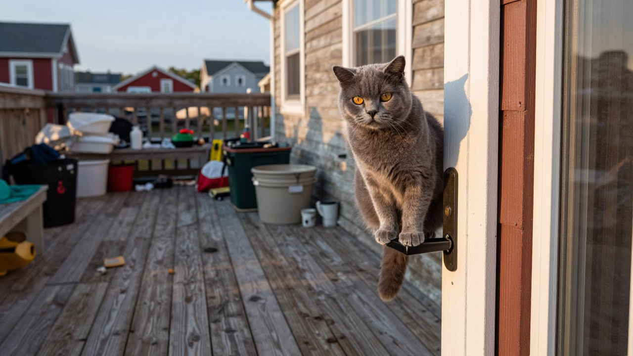 Cat at Evening Light in in Halifax, Nova Scotia, Canada