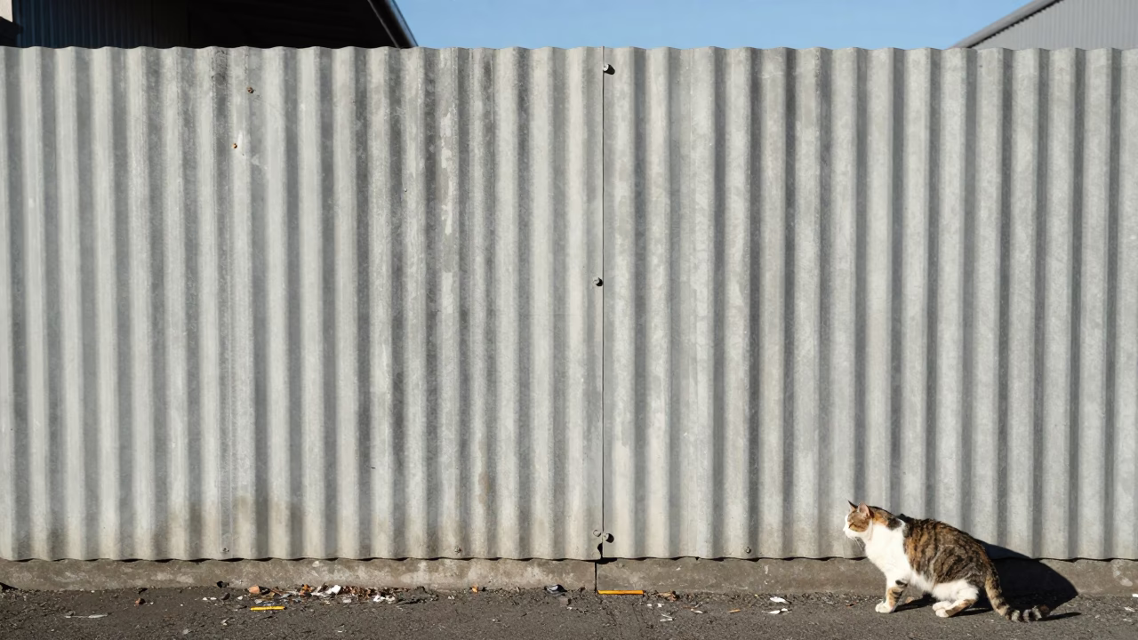 Cat at Flat Noon Light in Christchurch in in Christchurch, New Zealand