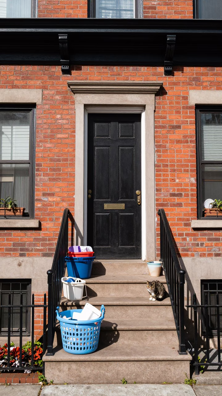 Cat at Flat Noon Light in in Philadelphia, Pennsylvania, United States