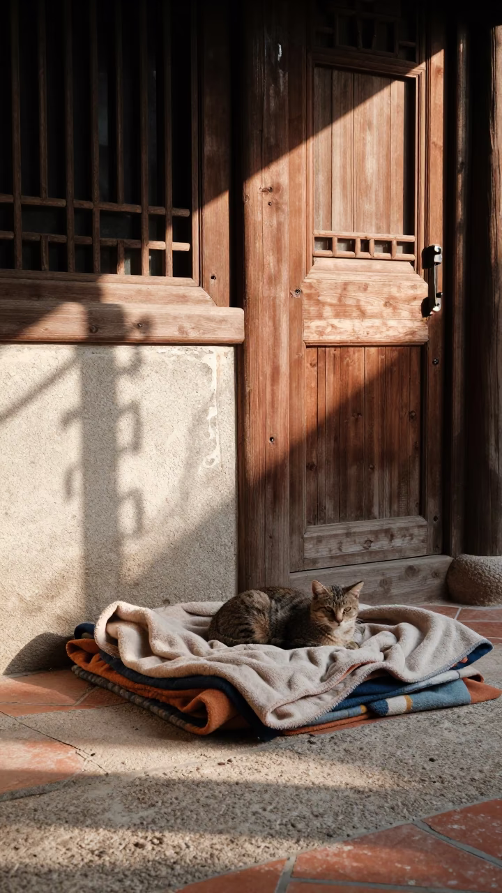 Cat at Late Afternoon Light in Tainan in in Tainan, Taiwan