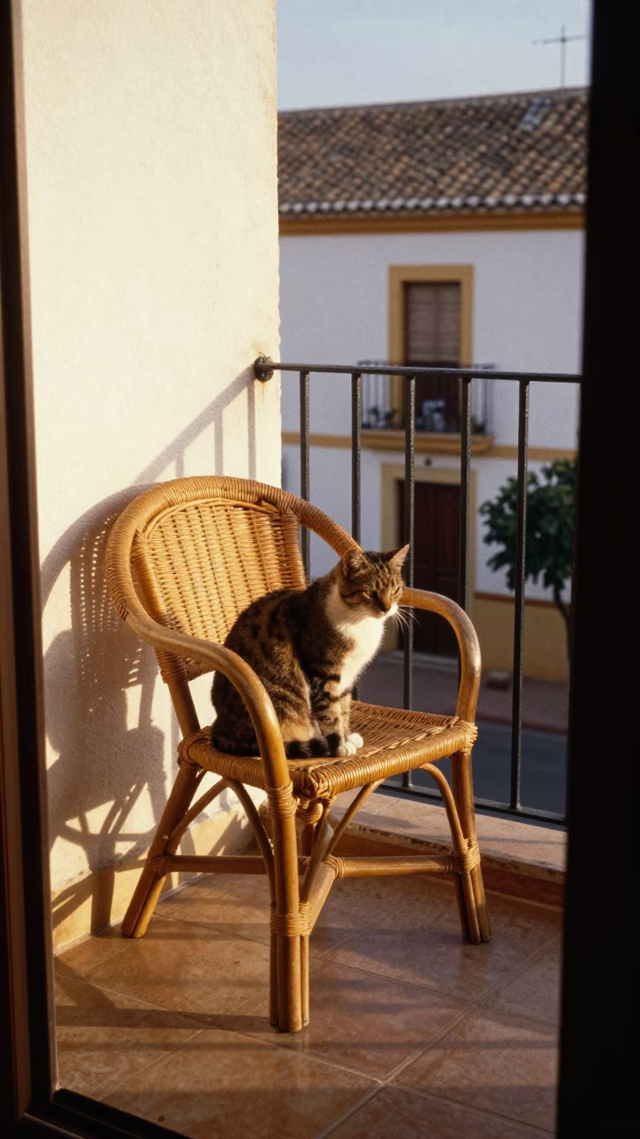 Cat at Late Afternoon Light in in Valencia, Spain