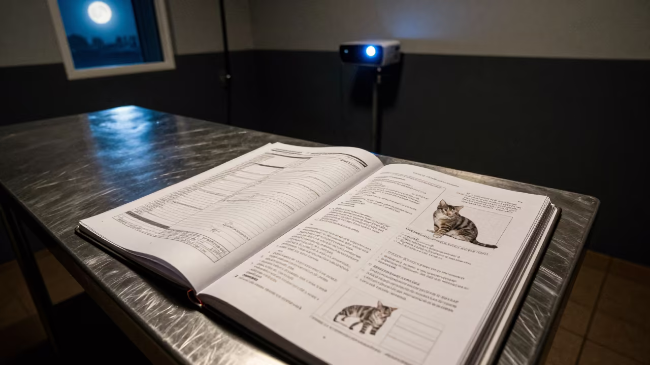 Cat Behavior Binder in Awka Kennel Night in in a boarding kennel corridor in Awka