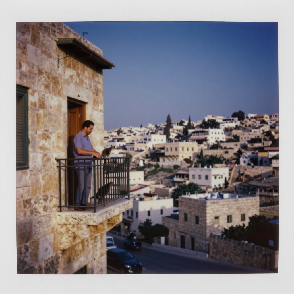 Cat in Amman at Evening Light in in Amman, Jordan