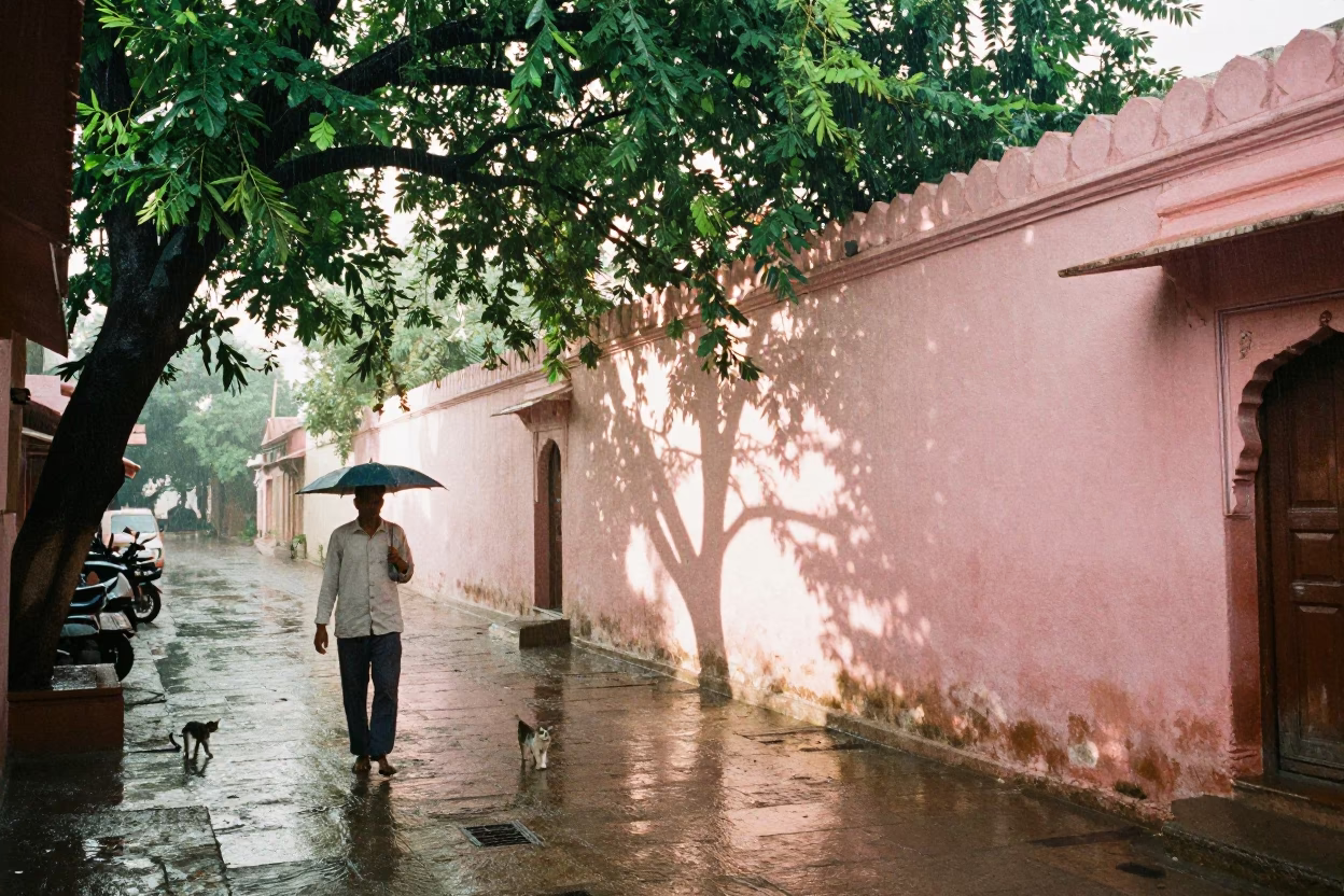 Cat in Jaipur at First Light in in Jaipur, India