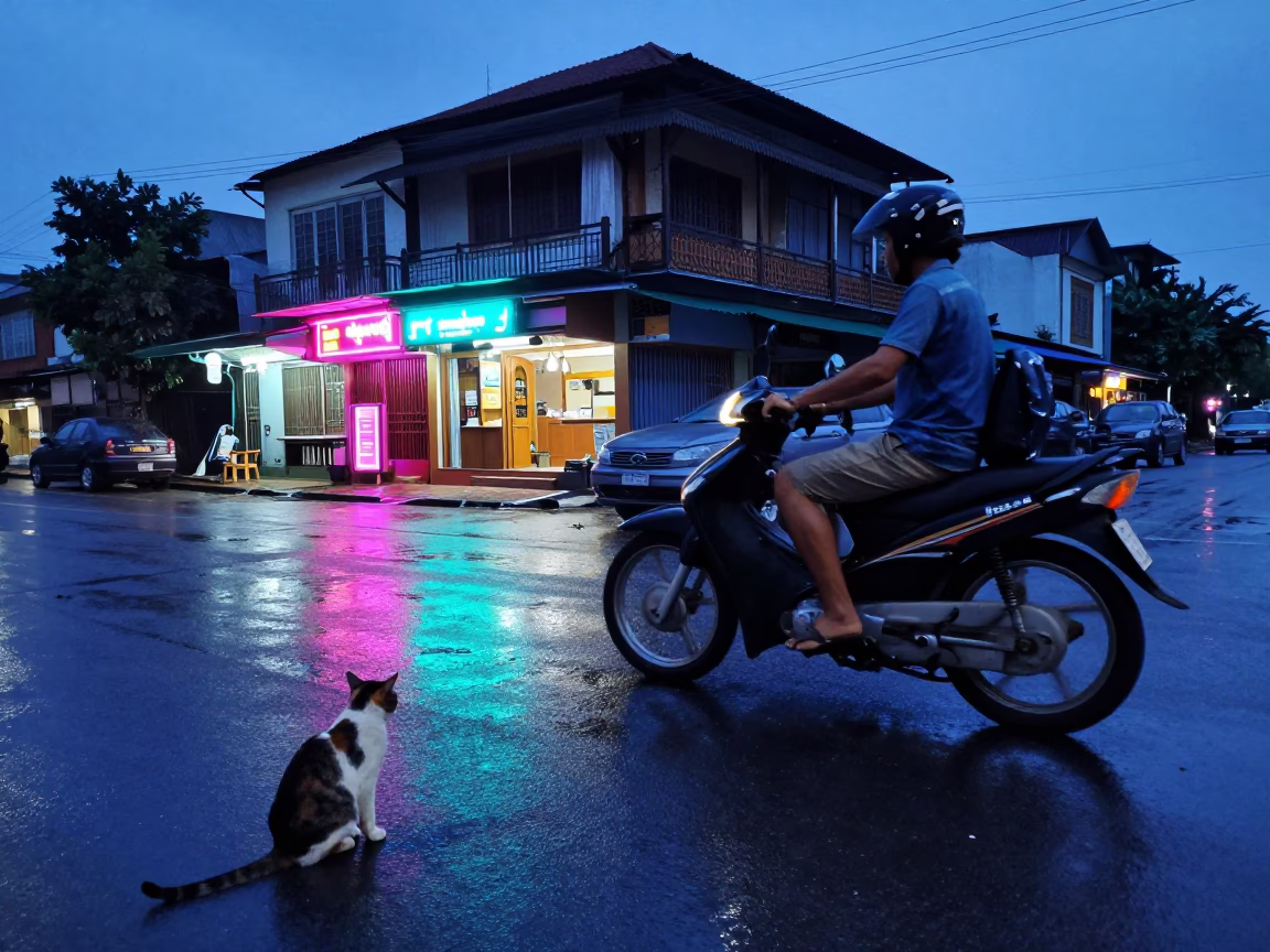 Cat in Phnom Penh in in Phnom Penh, Cambodia