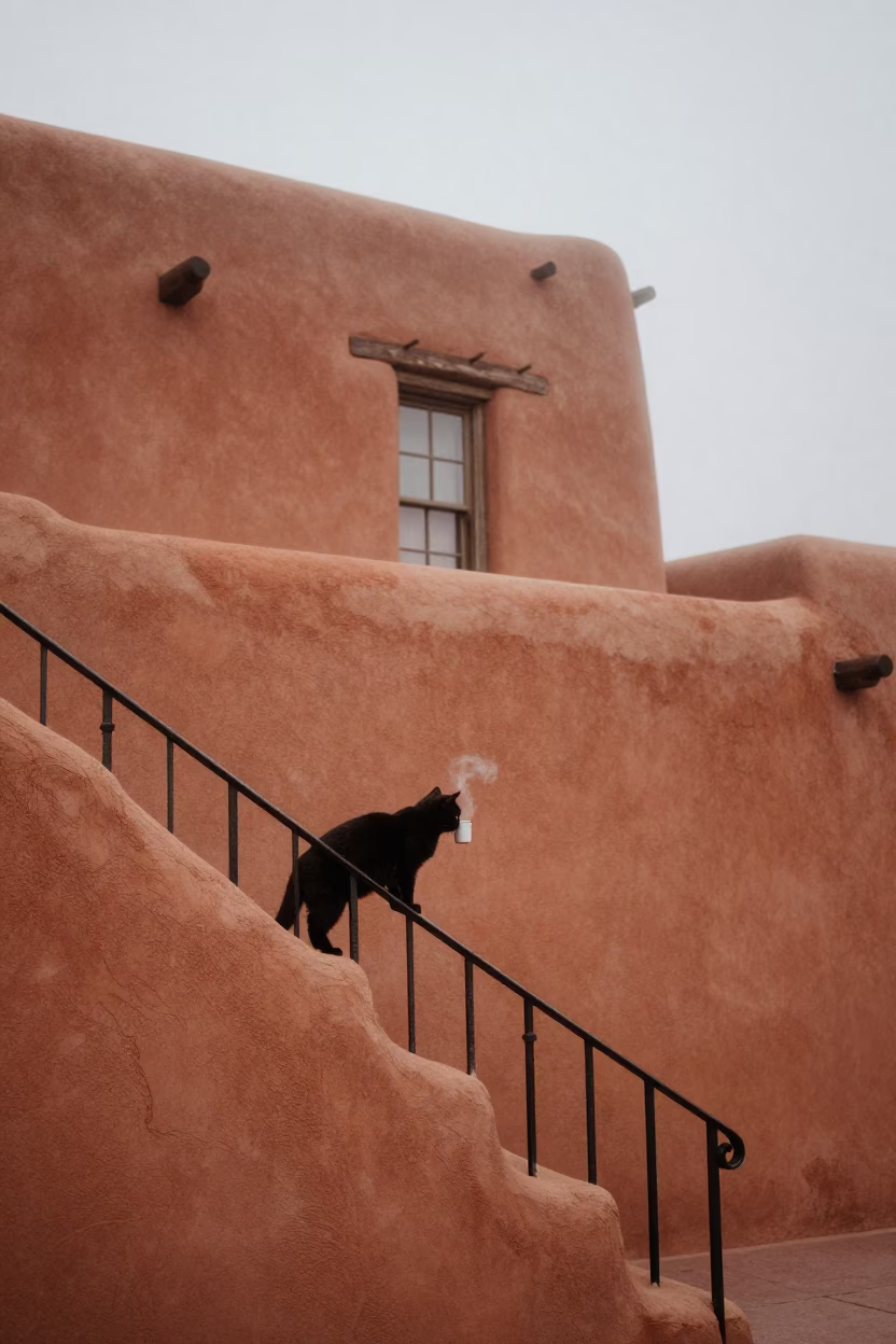 Cat in Santa Fe in in Santa Fe, New Mexico, United States