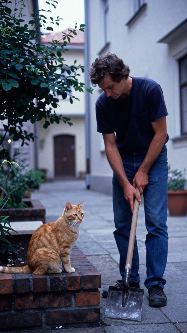 Cat in Vienna at Early Morning Light in in Vienna, Austria