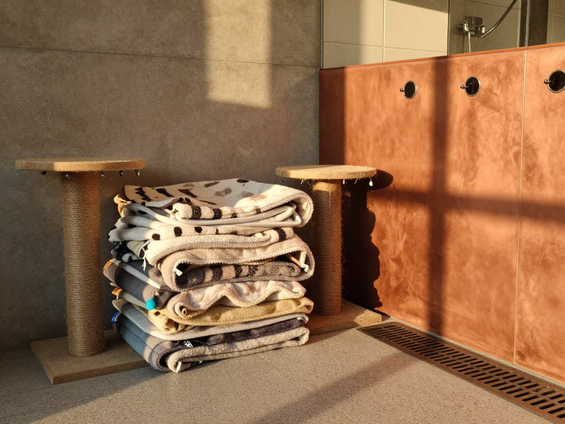 Cat Lounge Blankets Airing Near Dog Wash Porto Alegre in at a self-serve dog wash station near Porto Alegre