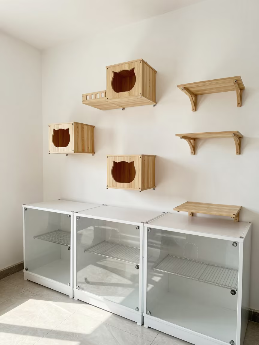 Cat Lounge Perch Wall in Aligarh Grooming Bay in inside a grooming bay in Aligarh