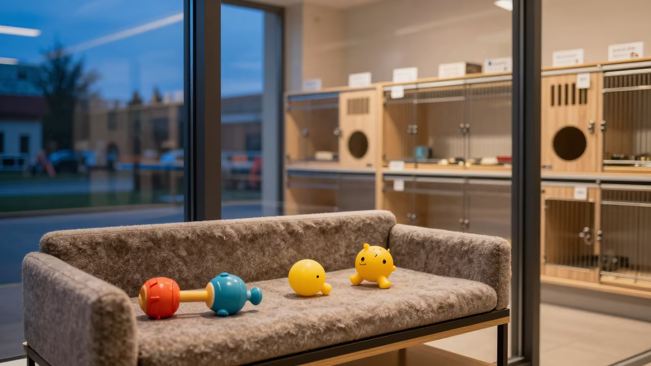 Cat Lounge Window Perch with Toys in Pet Store in inside a pet store aisle in Oskemen