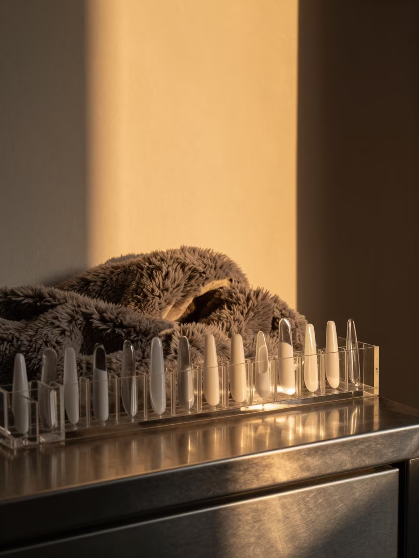 Cat Nail Caps Organizer on Mumbai Counter in inside a fish bagging counter zone in Marine Drive, Mumbai