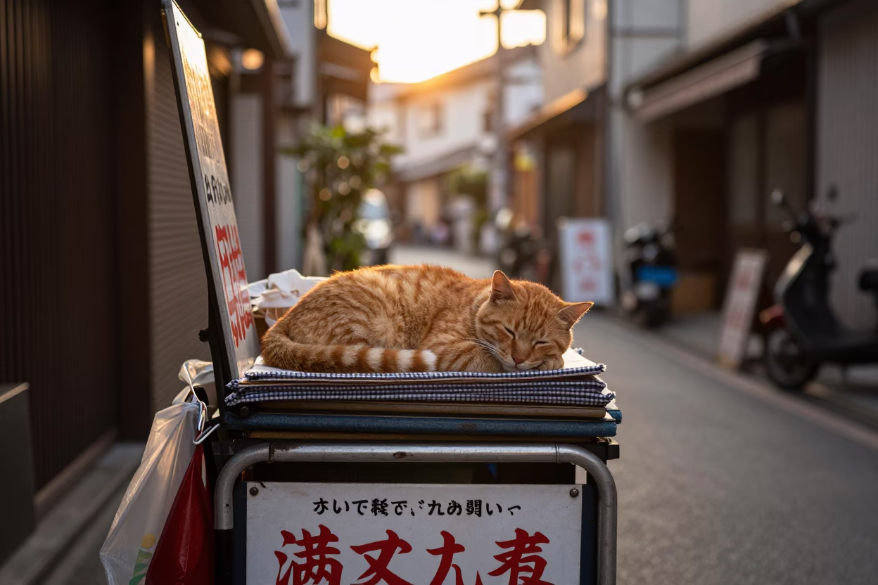 Cat Napping in Osaka in in Osaka, Japan