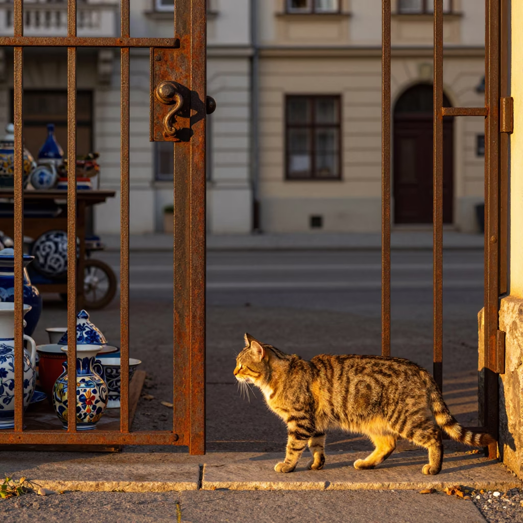Cat Pausing in Vienna in in Vienna, Austria