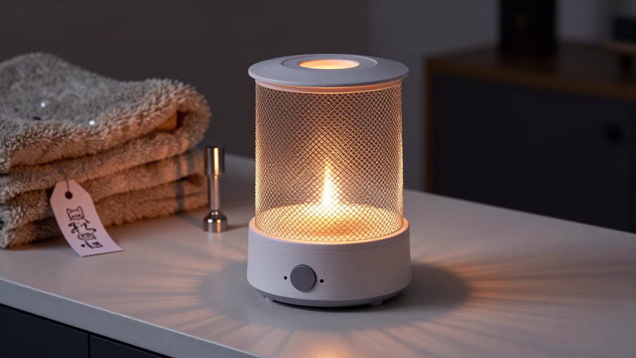 Cat Pheromone Refill Bin Midnight Kennel in inside a fish bagging counter zone in Van