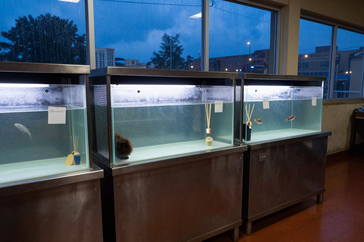 Cat Pheromone Refills at Bamenda Kennel Counter in inside a fish bagging counter zone near Bamenda